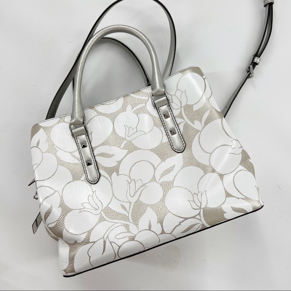 Kate Spade Evangelie Larchmont Ave Breezy Floral Leather Satchel Crossbody Bag - Picture 15 of 16